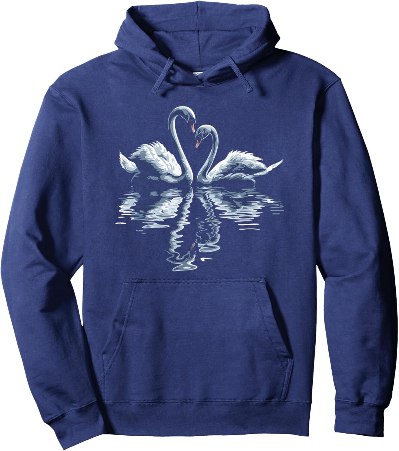 Hoodie for Mens Womens Swans Heart Shape Water Reflection Romantic Art Graphic Tees Pullover Hoodie Graphic Hoodies sweatshirt