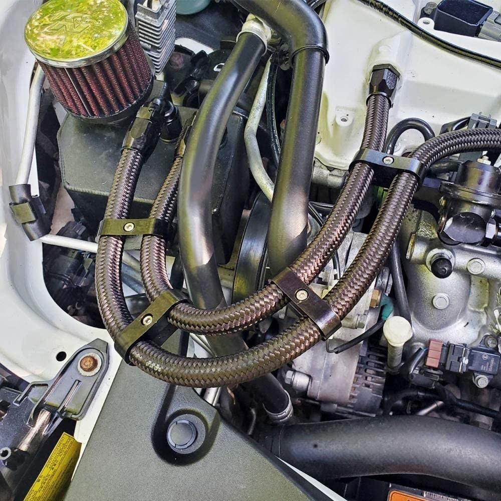 Universal AN6 AN8 AN10 Billet Oil Fuel Water Hose Tube Seprator Divider Clamp aluminum line separator Kit