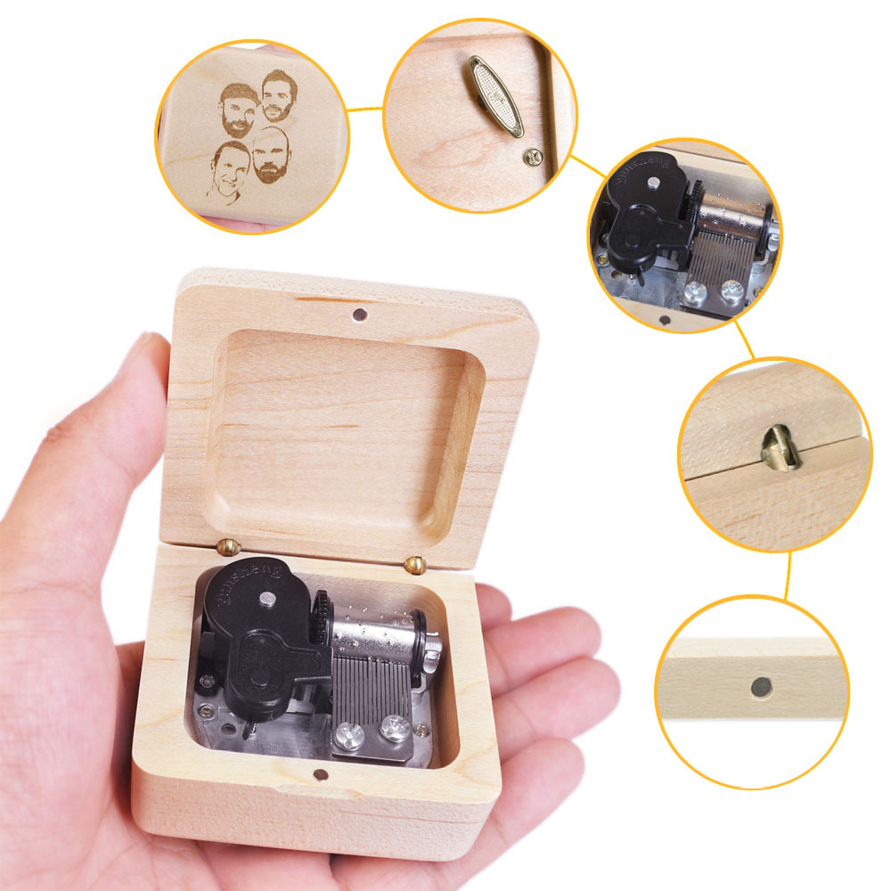 Coldplay Theme Music Box Solid Maple Wood, Yellow Finish | 2024 Birthday Gift dh911125171