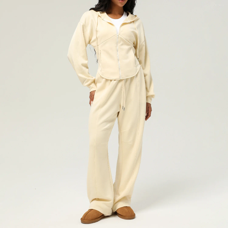 Active Sets 1/2PCS Thicken Cotton Warm Women Yoga Set Long Sleeve Tops Sport Hoody Sweatshirt Running Trousers Pant Loose Jogger Wear