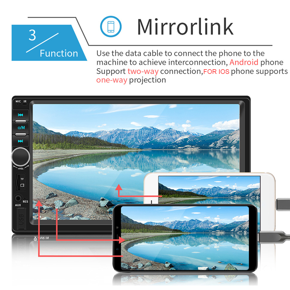 2 Din Car Radio 7" HD Autoradio Multimedia Player Touch Screen Auto Audio Car Stereo MP5 Bluetooth-compatible USB TF FM Camera