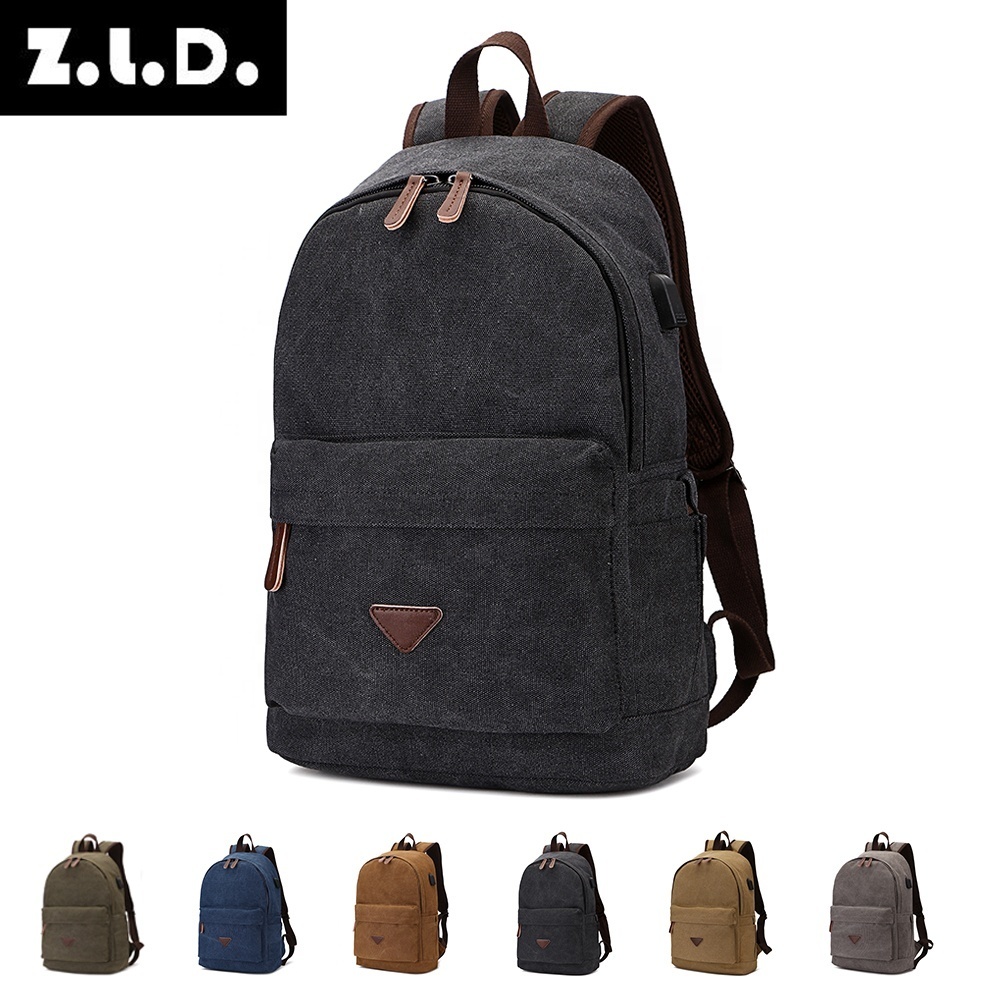 USB School Backpacks Charging Canvas Bags for Teenagers Boy Girls Large Capacity Travel Men 7802b