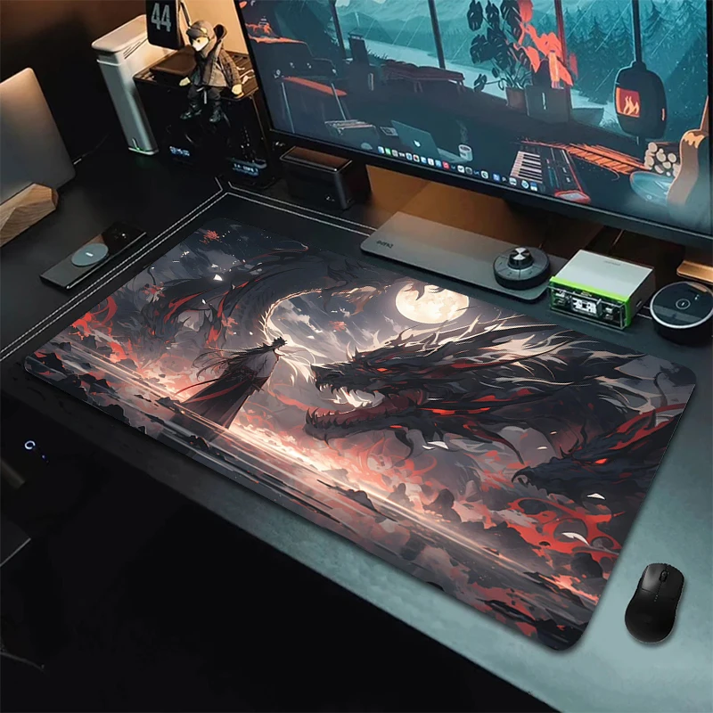 Mouse Pad Computer Gamer Samurai Gaming Accessories Pc Cabinet Mousepad Keyboard Office Mats Desk Xxl Large Mause Carpet 900x400