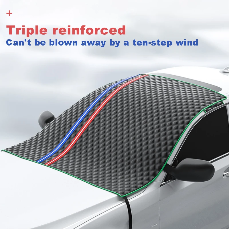 SEAMETAL Car Front Window Covers For Winter Auto Windshield Protector Snow Ice Cover Reflective Strip Oxford Cloth Accessories
