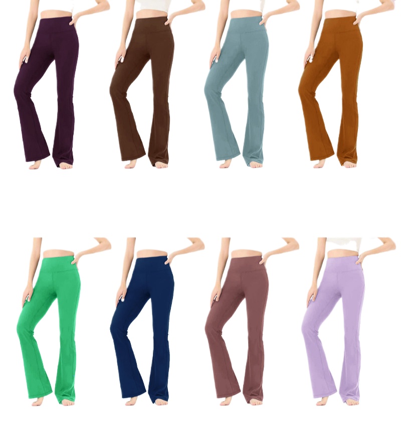 Lycra Fabric Super High Rise Flared Yoga Pant Naked Feel Lightweight Wicks Sweat Four Way Stretch Elastic Workout Gym Running Sportwear Leggings