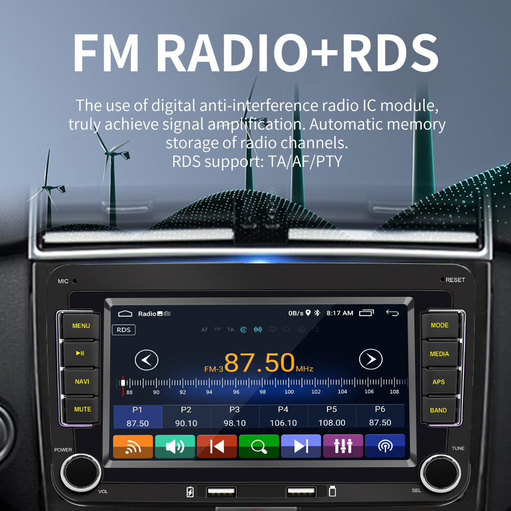 2 Din Android Car Radio Stereo Carplay Android Auto GPS Wifi For VW Golf 5 6 Skoda Touran Jetta Polo Passat b6 b7 Golf Caddy