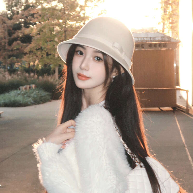 woolen hepburn style fisherman for children in autumn winter highend feeg small fragrance round top french style and socialite hat