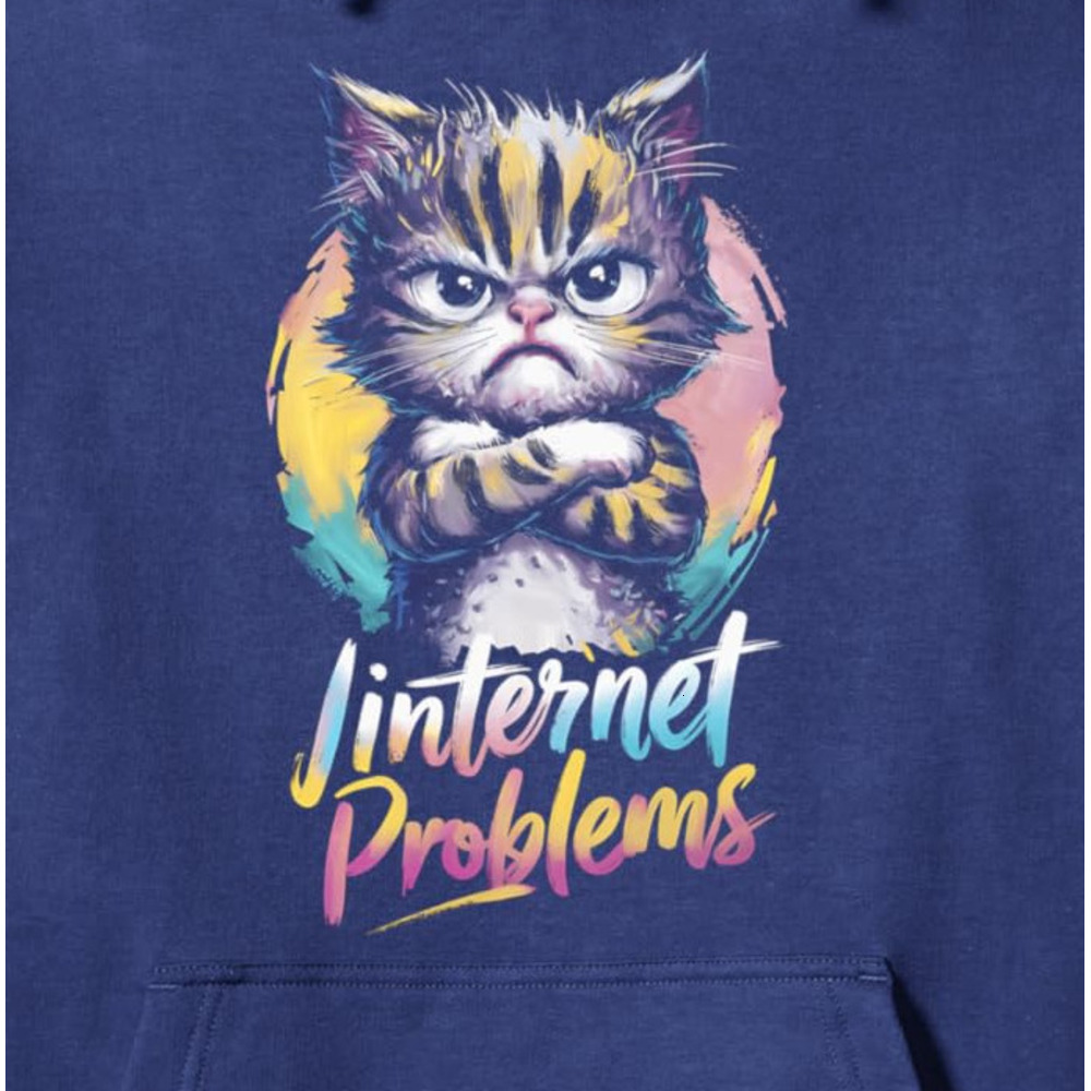 Hoodie for Mens Womens Internet Problems Wifi Connection Funny Cat Lover Design Pullover Hoodie Graphic Hoodies sweatshirt