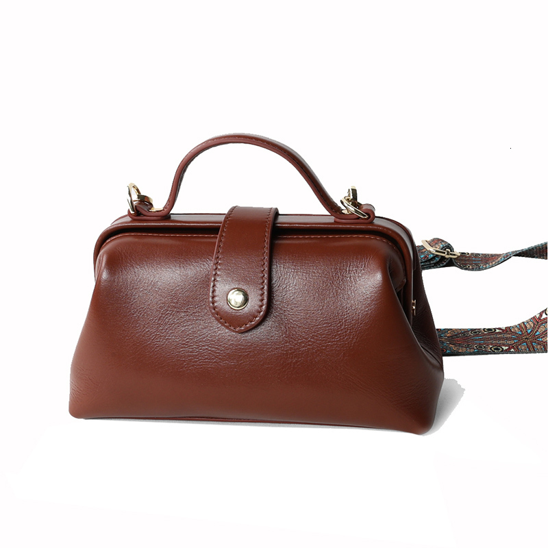 New Women High Quality Waterproof Genuine Leather Messenger Lady Minimalist Doctor Handbag Girls Crossbody Shoulder Bag Genuine Leather BagVoyage