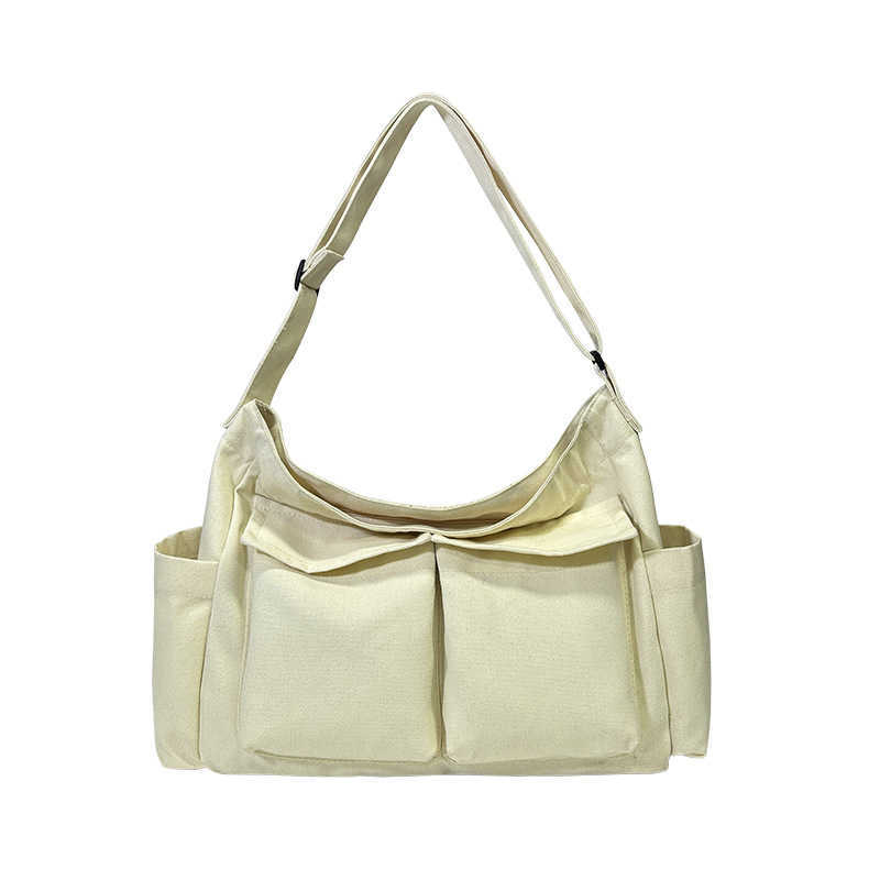 2024 Winter New Artistic Simple Single Shoulder Tote Bag Ins Large Capacity College Student Classroom Bag Crossbody Bag for Women