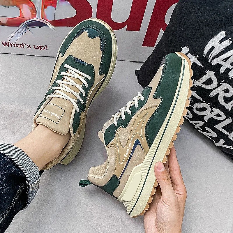 Men's Retro Vintage Multicolor Sneakers: Breathable Soft Sole Running Shoes for Casual Comfort