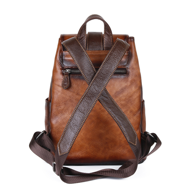 Women Natural Skin Backpack For Girls School Book Bags Daypack Knapsack Retro Female Travel Laptop Bag Genuine Leather Rucksack 239df
