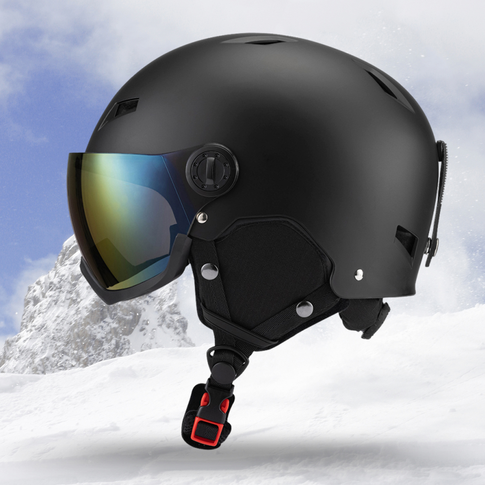 EPS Ski Helmet Snow Helmets Anti-Fog Women Men Anti-Impact Safety Snow Helmet Ski Glasses Sports Warm Helmets Integrally Molded smile