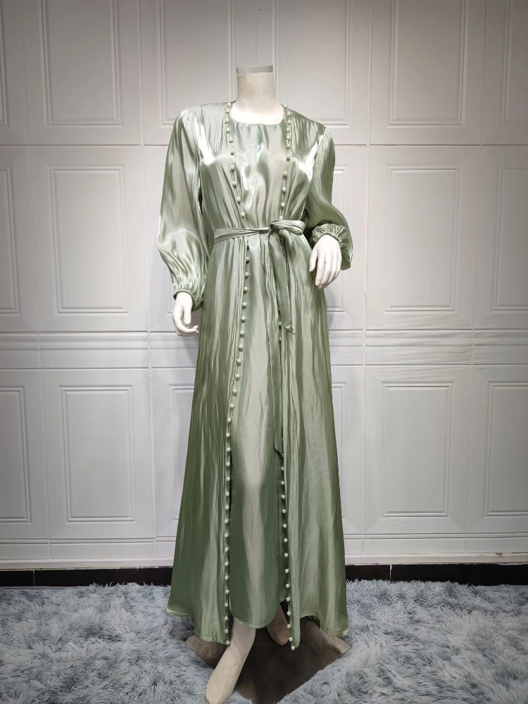 Muslim dress 2-piece set Abayas female autumn elegant party Arab Moroccan headscarf Abaya Dubai Islamic Kaftan Musulmane Vestidos 241112