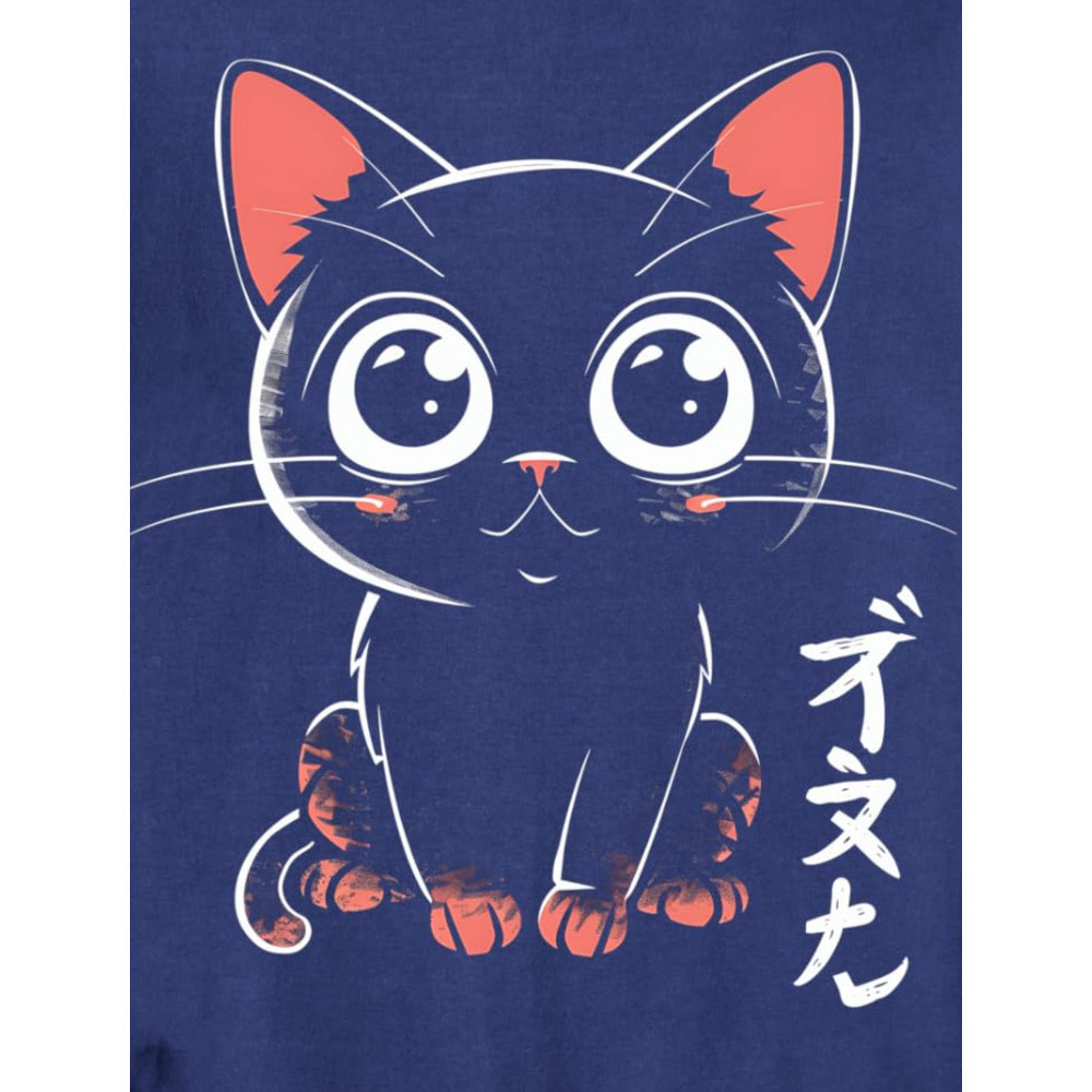Long Sleeve Shirts for Men sweatshirt Cat Cute Kawaii Japanese Distressed Art Design for Pet Sweatshirt T shirt Tee Streetwear Casual tops clothes