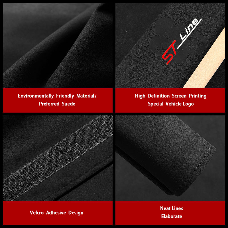 Car Styling Seat Belt Cover Suede Seatbelt Shoulder Strap Protector Pads For ford st LINE stline kuga fiesta car Accessories ff797