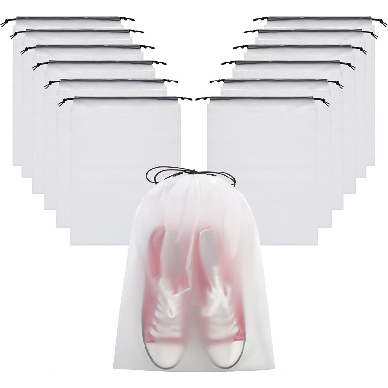 12/10pc Transparent Frosted Drawstring Bags Travel Waterproof Makeup Pocket Shoes Clothes Portable Underwear Organizer Pouch Bag 145f7 f4b1c