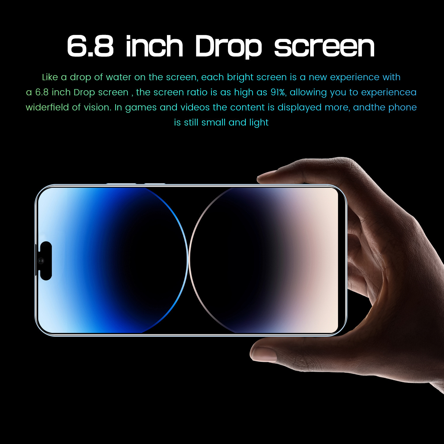 i14 Pro Max Cellphones 6.8-inch HD Screen 12 Phone Qualcomm 888 CPU,16GB+1TB Android Phone,48MP+108MP Camera Pixels 8000mAh Battery 5G Dual SIM Card