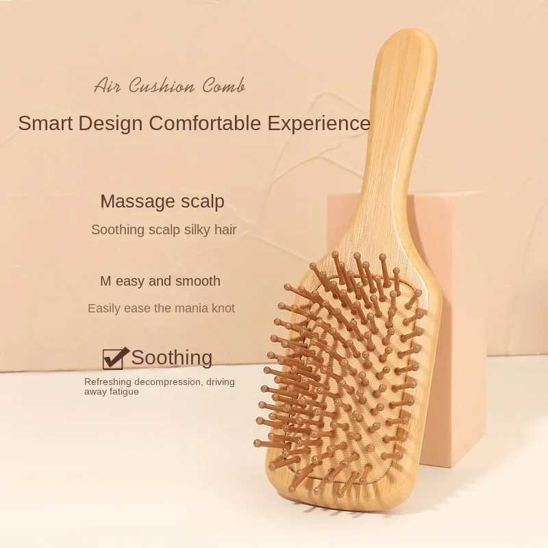 High quality bamboo scalp massage comb hair brush improves hair growth and prevents hair loss comb W241112