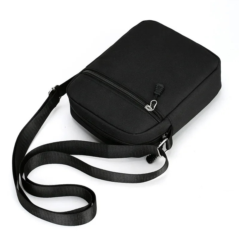 Oxford Shoulder Bag Durable Mini Black Mobile Phone Waist Pack Men Crossbody Bags Man Handbag 241111