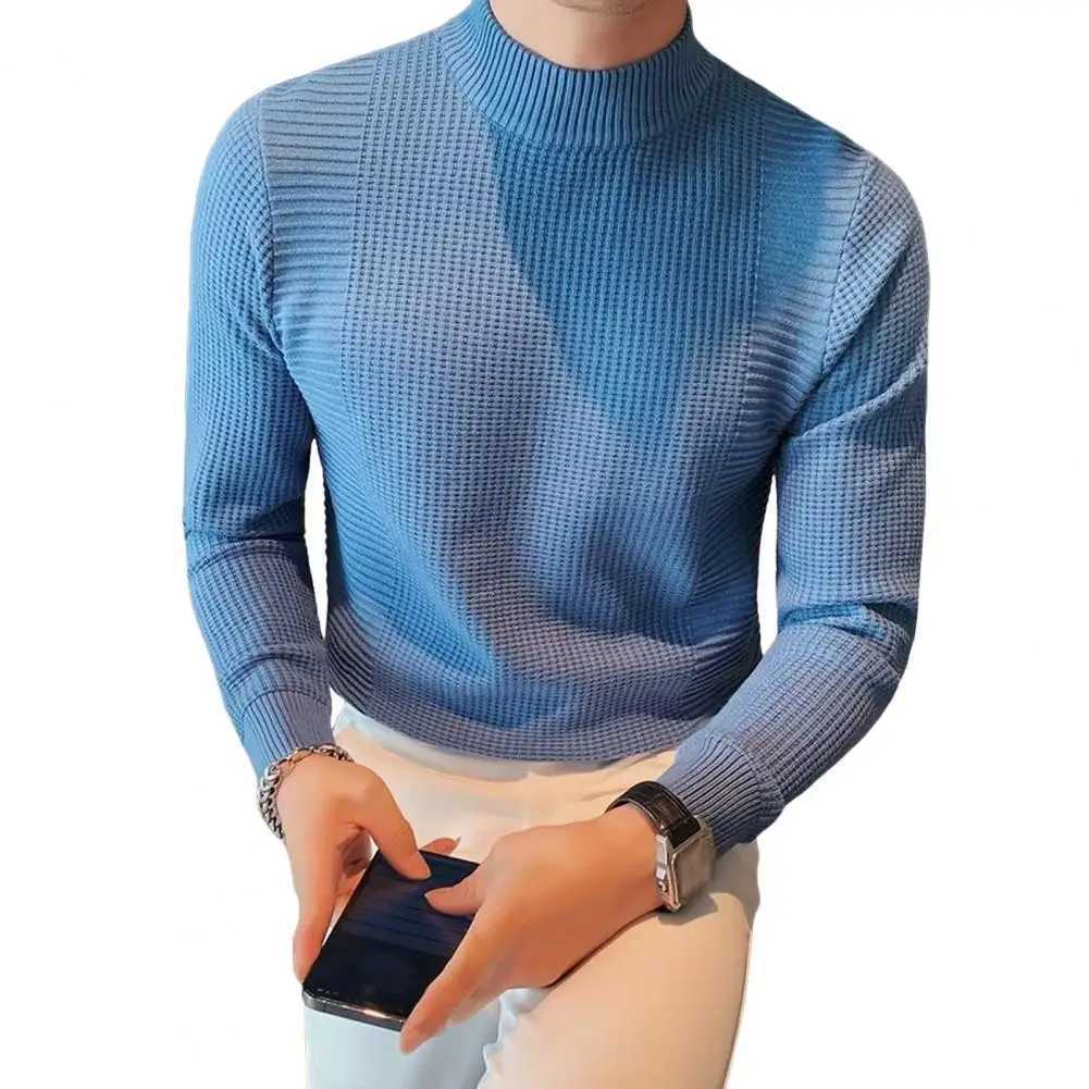 Pulleys Turtleneck White Knitted Mens High Neck Mens Shirt Business Clothing Cotton T-shirt Thick Winter W2411111