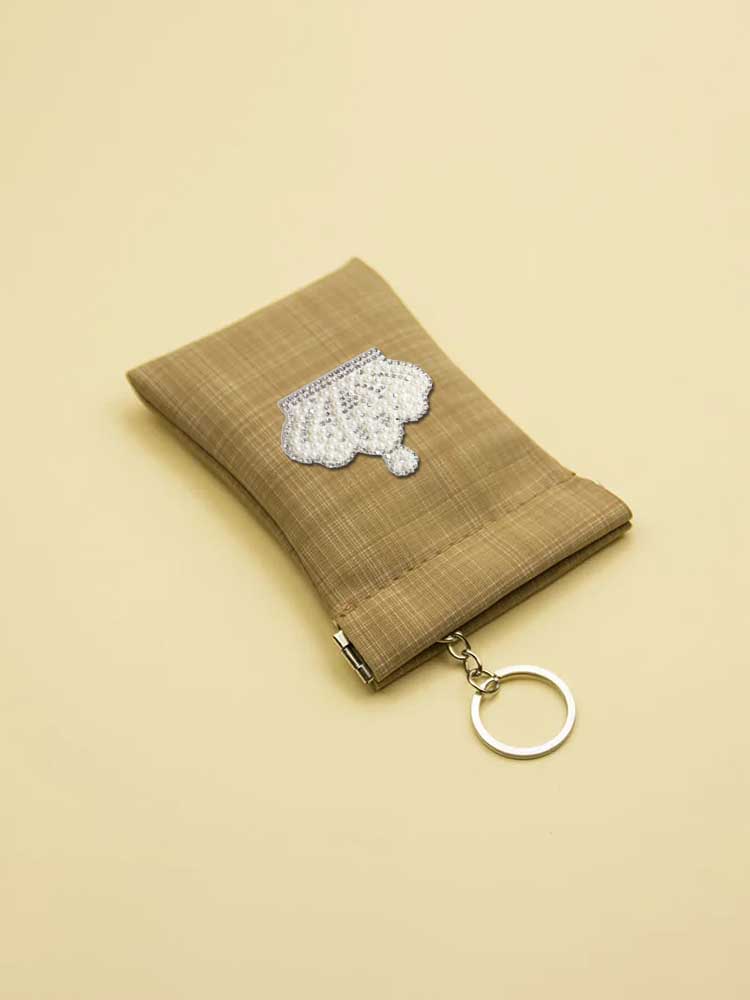 Key Wallets - PU Leather for Women Scratch-Resistant Decor Multilayered Realism with Pearls cf4bf