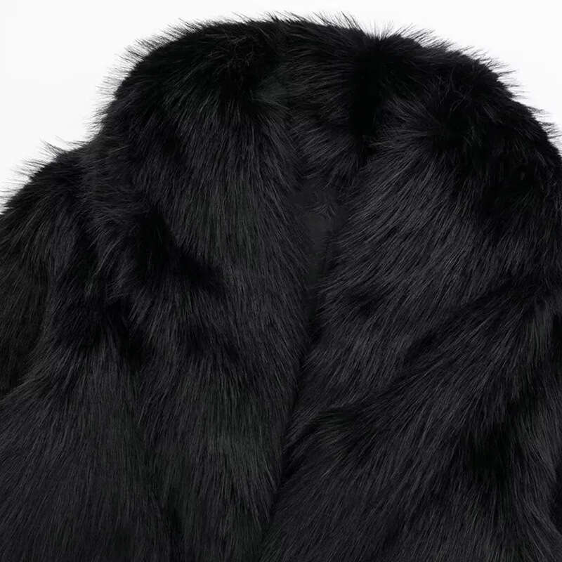 shanshi fur coat women autumn and winter women's personalized street collar long sleeved imitation lamb thick fur coat