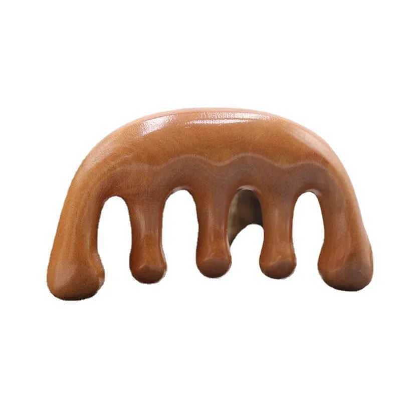 Hawthorn wood massage comb meridian comb female anti-static hair loss treatment wide tooth family pass W241112