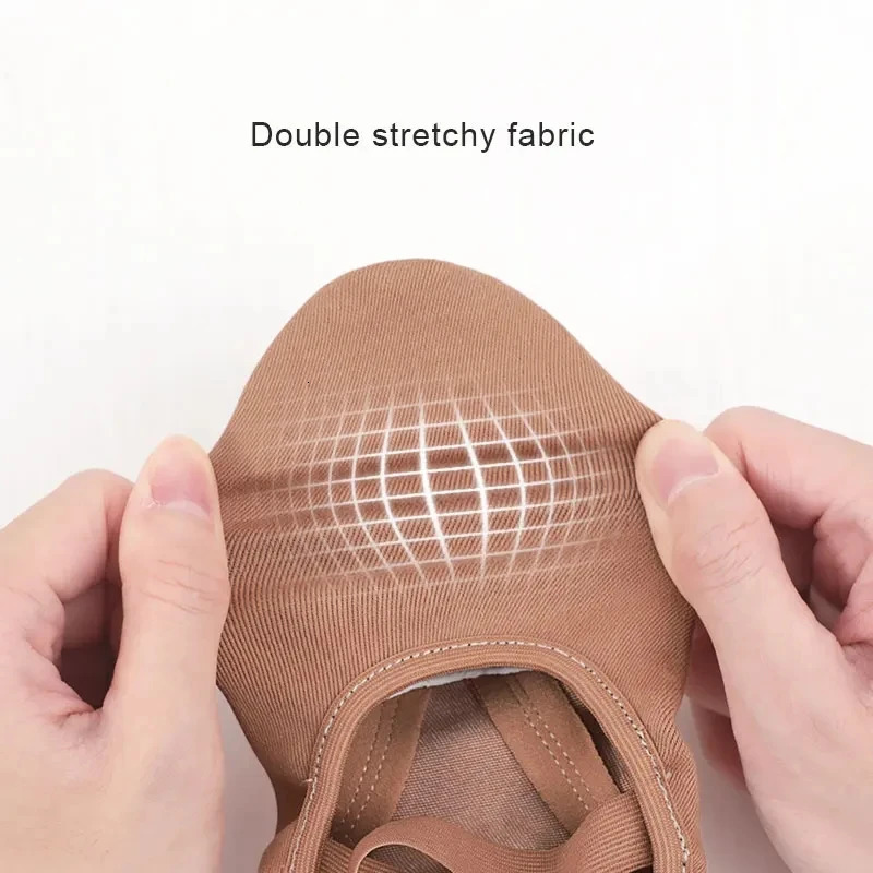 Girls ballet elastic soft sole professional canvas slider ballet shoes ballet flat bottomed elastic canvas split soft sole 241111