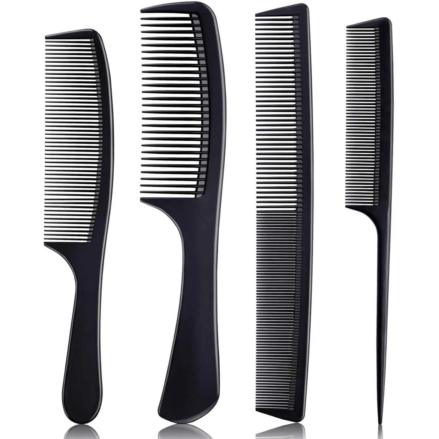 4 combs suitable for both women and men high-quality black carbon fiber hair comb set for teasing and cutting used for hairstylists combs. W241112