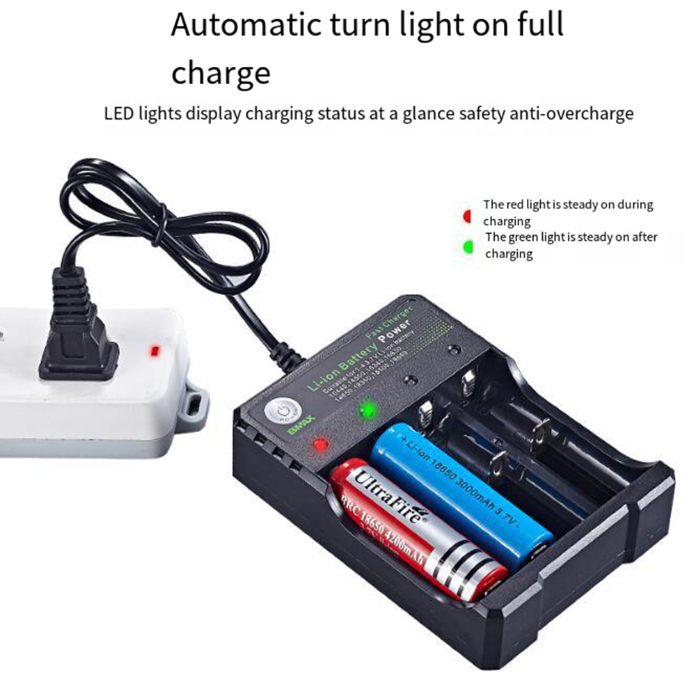 Authentic Bmax Battery Charger 4 BAY Slots Lithium Smart US EU Plug Charger for IMR 18350 18650 26650 21700 Universal Li-ion Rechargeable Batteries Ch
