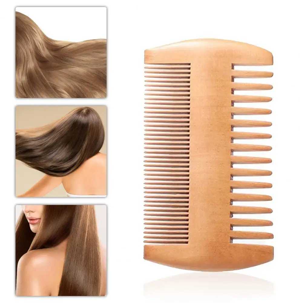 Pocket wooden comb narrow toothed wooden comb no static beard comb hair styling elegant comb double-sided brush W241112