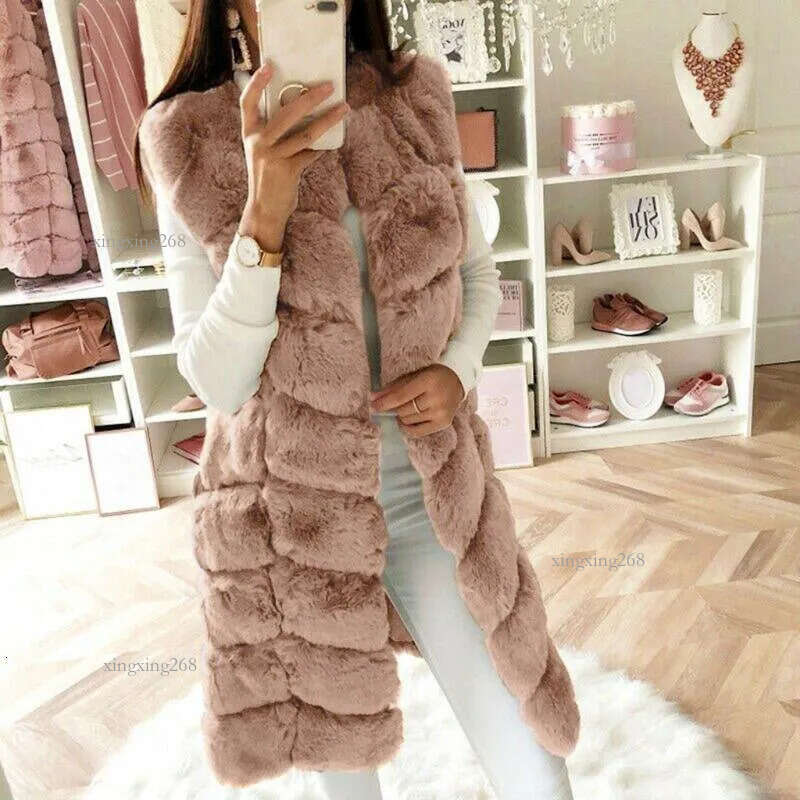 Fashion Winter Fur Coat Women Gilet Vest Sleeveless Waistcoat Body Warmer Jacket Outwear Chaquetas Mujer