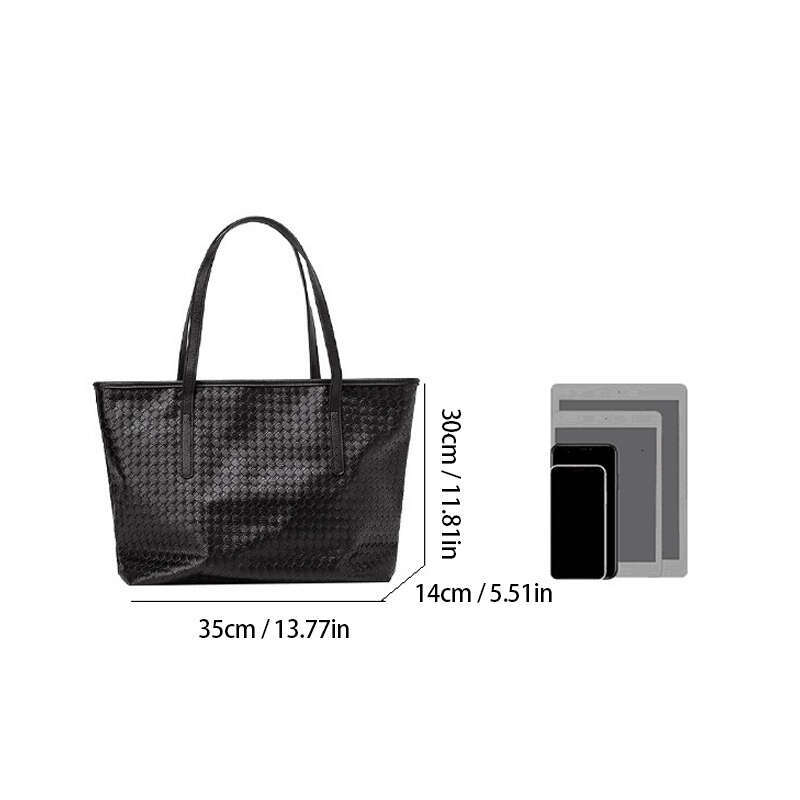 Large capacity Tote Bag 2024 Women's new woven fashion hand bill shoulder bag