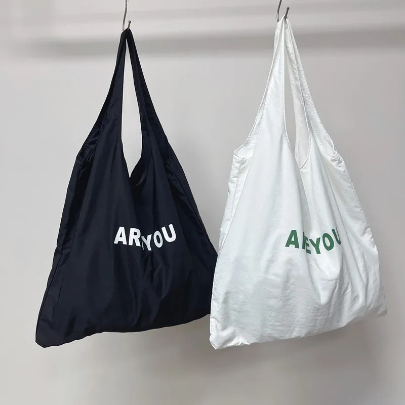 Korean style womens fashion letter printed shoulder bag summer adult you are canvas large capacity underwear bag 241111