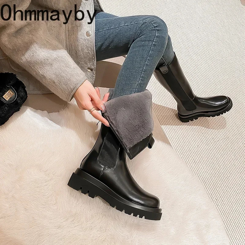 Woman Thigh High Boots Fashion Thick Bottom Knight Booties 2024 Trend Non Slip Womens Long Boots 241112