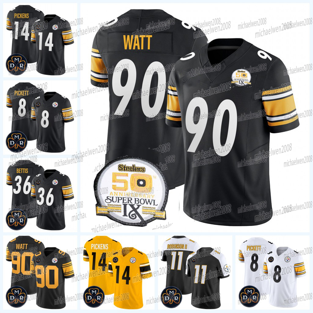 Justin Fields Steeler Football Jersey George Pickens Joey Porter Jr Franco Najee Harris Troy Polamalu Fitzpatrick Freiermuth