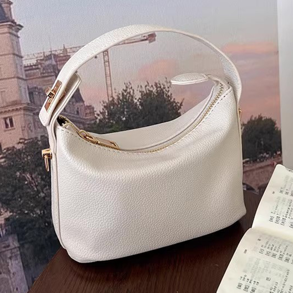 Vegan Leather Crossbody Bags Women Leather Mini Bag Lightweight PU Zipper Closure Chic Style Underarm Bag All-Match Shoulder Bag