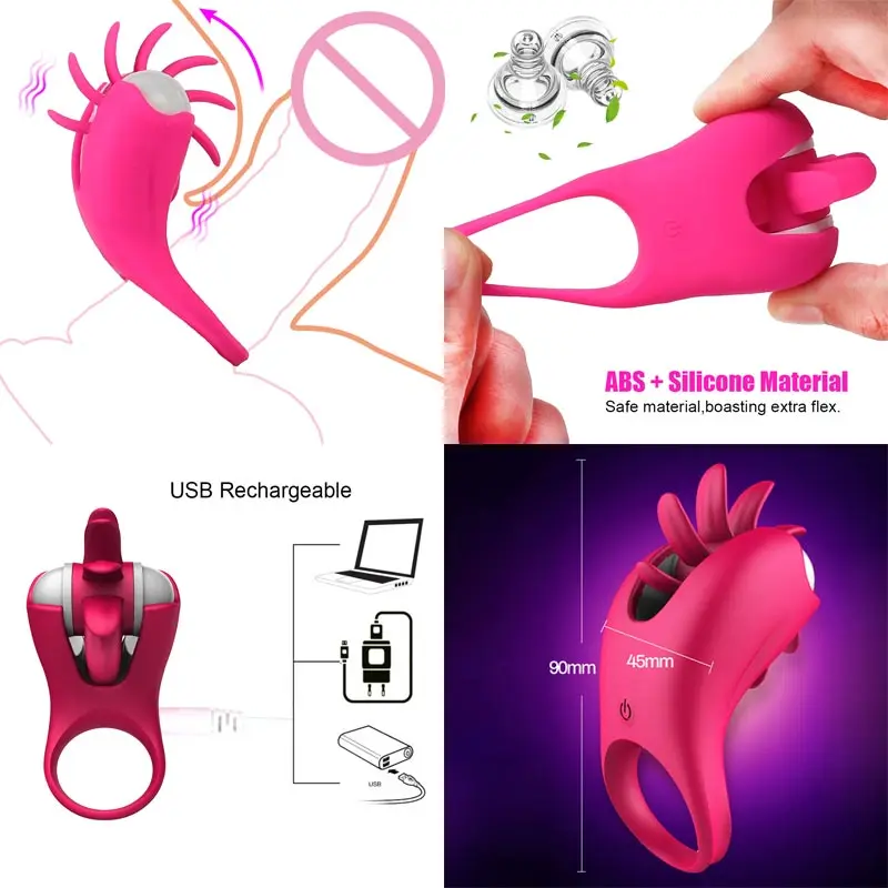Hands-free Penis Ring With Sachet Penis Male Male Male Clitor Vibrating Ring For Couple Nipple Licking Women Vibrator Men