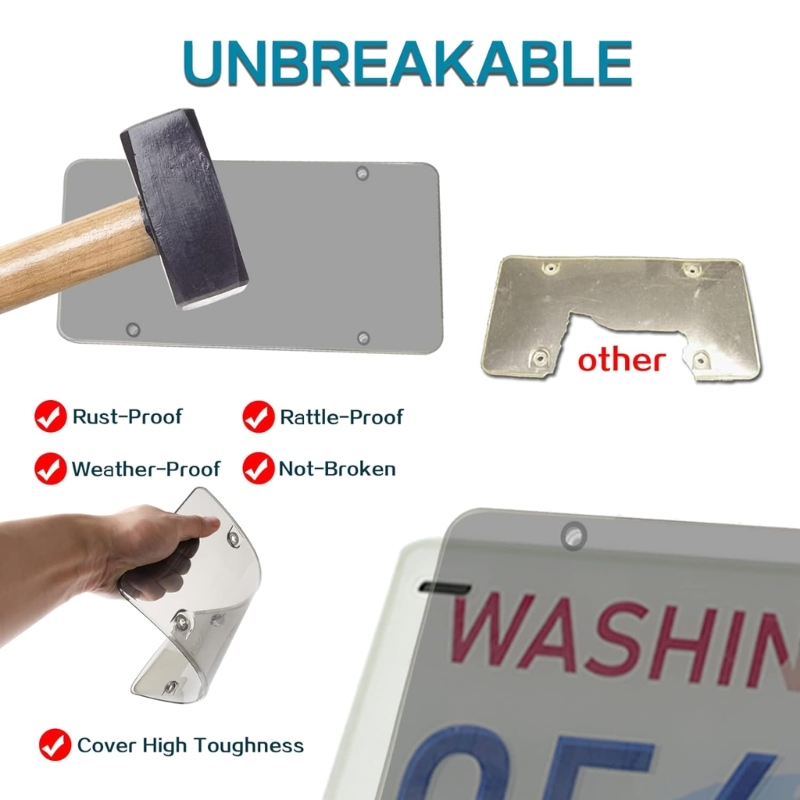 G99F Clear Anti-Speed Red Light Toll Camera Stopper Plate Photo License Protective Shell Anti-Cover Unbreakable Holder Shield