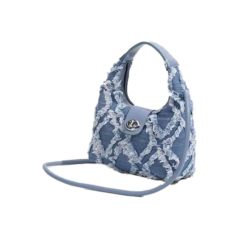 2024 new niche network red with the same denim dia check fashion single shoulder crossbody armpit bag woman