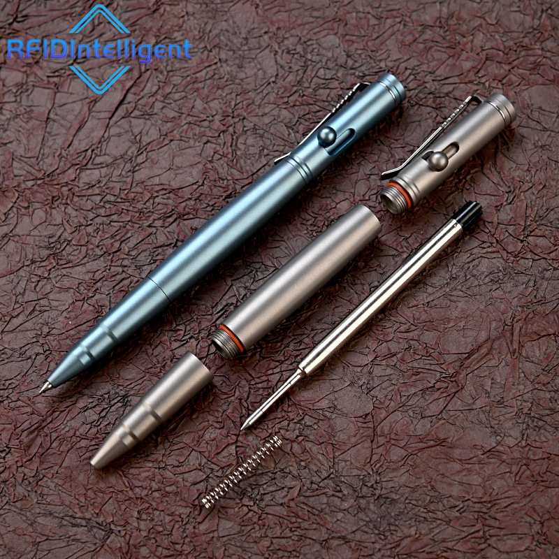 Portable Titanium Alloy Ballpoint Pen Writing Pen Self Defense Personal Security Equipment for Outdoor Traveling Office Gift