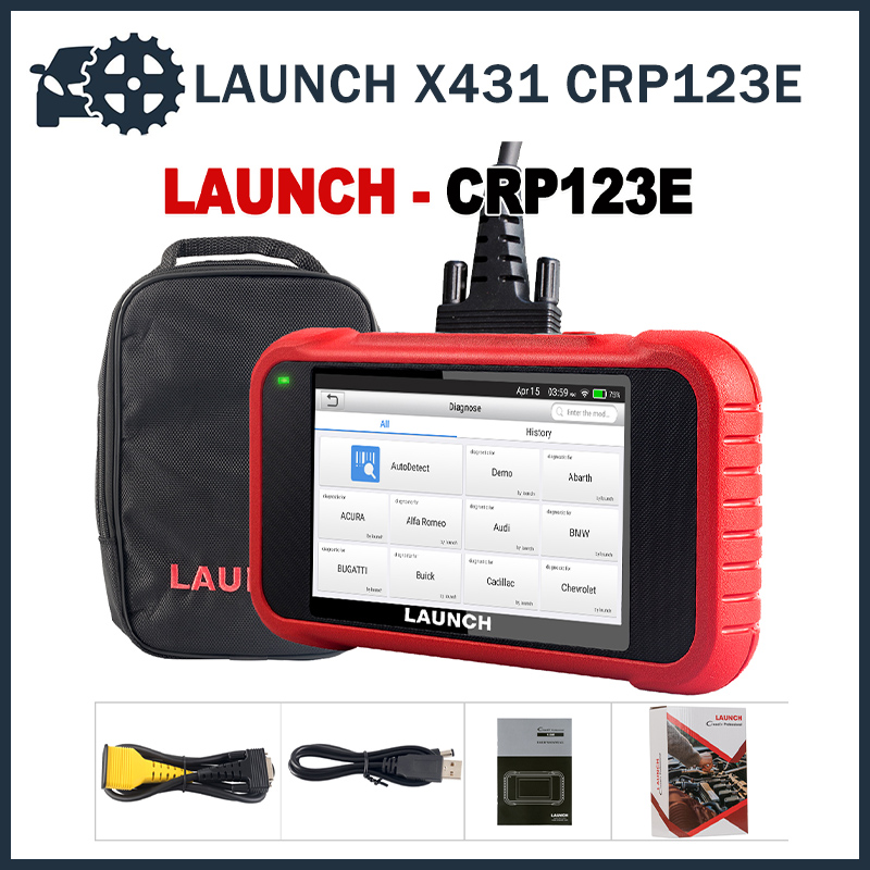 LAUNCH X431 CRP123E Car OBD2 Diagnostic Tools Automotive OBD Scanner ABS SRS Airbag Engine AT SAS OIL Brake Reset Free Update