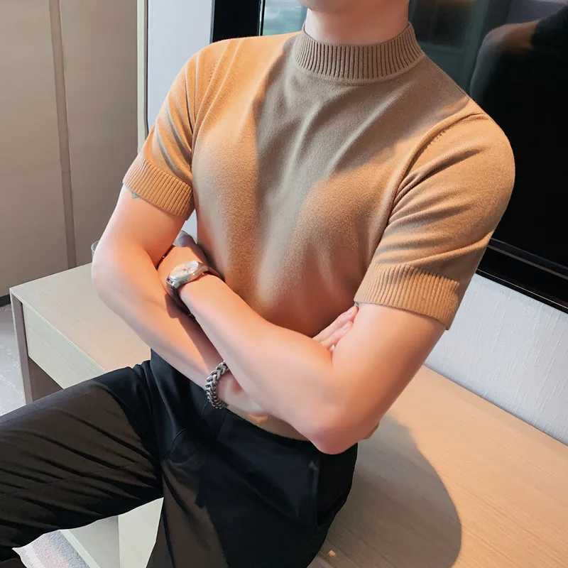 Sweater Korean luxury clothing autumn and winter new mens sweater high neck ultra-thin fit casual knitted turtle neck 4XL-M W2411111