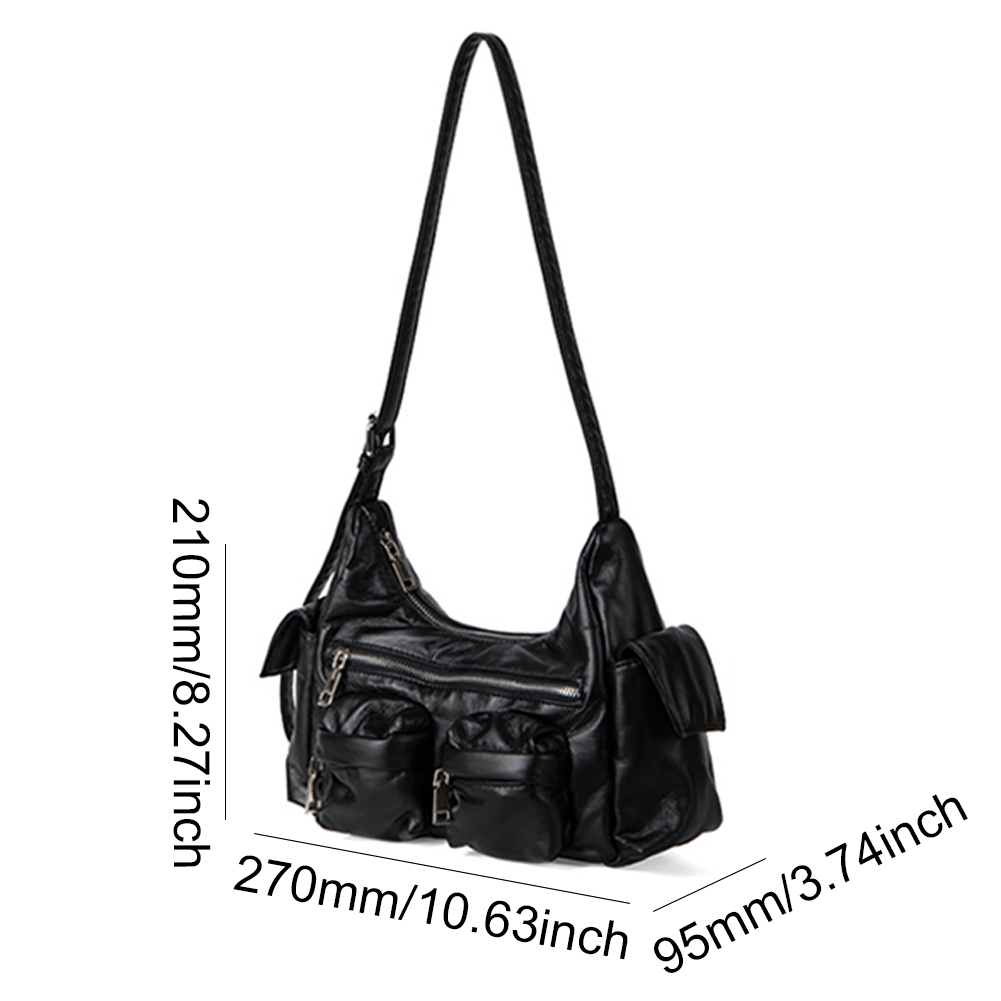Women Retro Shoulder Bag Soft Leather Tote Handbag Large Capacity PU Satchel Sling Bag Crossbody Hobo Bag Girl Stylish Purse