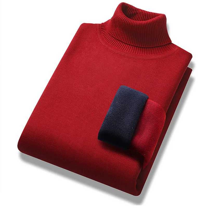 New autumn and winter turtle neck sweater mens ultra-thin knitting puller mens solid color casual knitting sweater wool warm puller W2411111