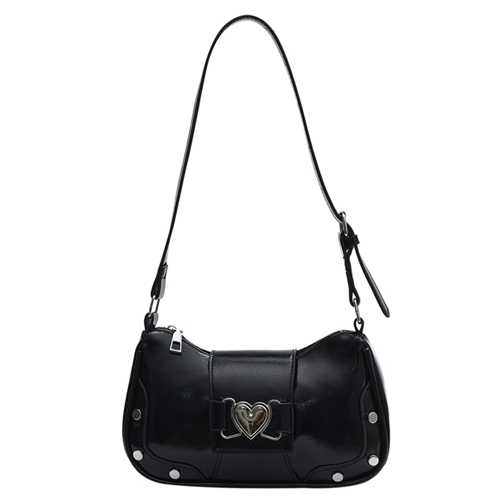 PU Leather Fashion Sling Bag Large Capacity Women Stylish Satchel Bags Adjustable Strap Y2K Solid Color Messenger Bag