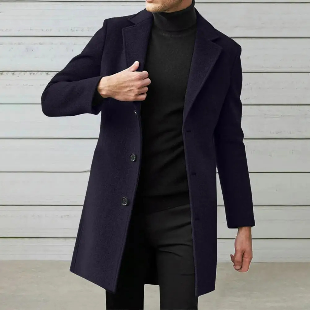 Spring and Autumn Cotton Coat Wool Blended Solid Color Casual Business Mens Wear Ultra Thin Windproof Jacket 241112