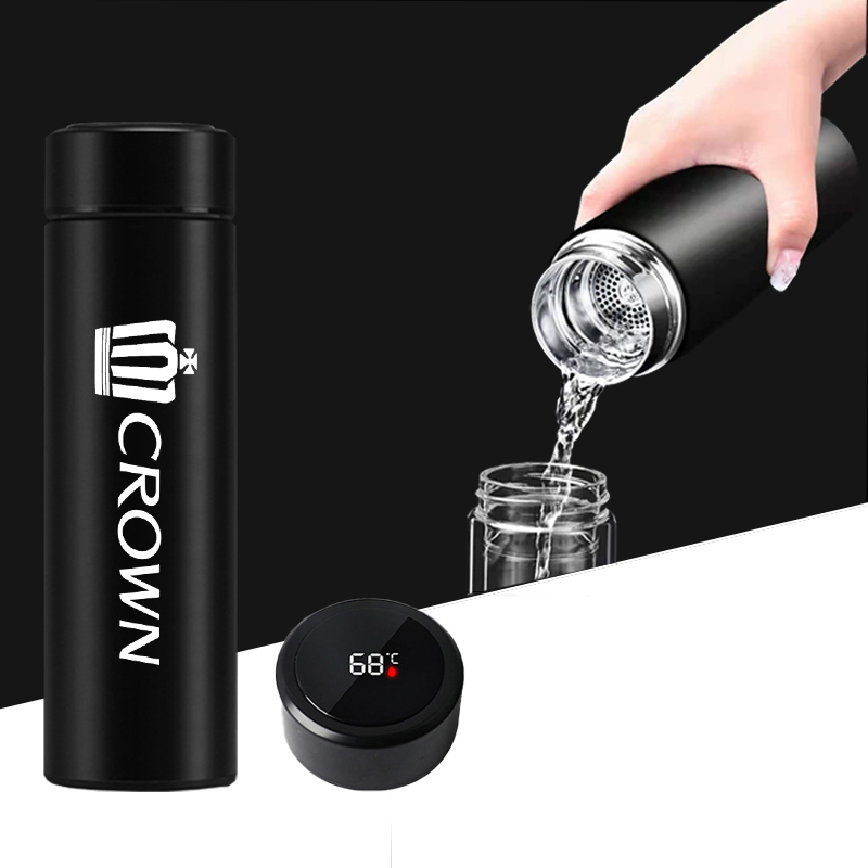 Car Thermoses Water Bottle Portable Travel Mug with Smart LCD Touch for Toyota Crown Corolla YARIS L Auris C-HR Hilux Vios Rav4