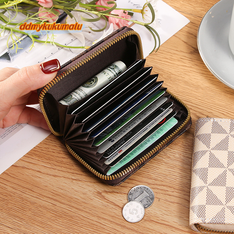 Fashionable Small Women's ID Card Cover Zero Wallet One piece Zipper Bag #4 ddmykukumalu